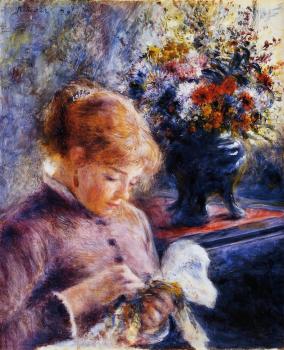 Pierre Auguste Renoir : Young Woman Sewing